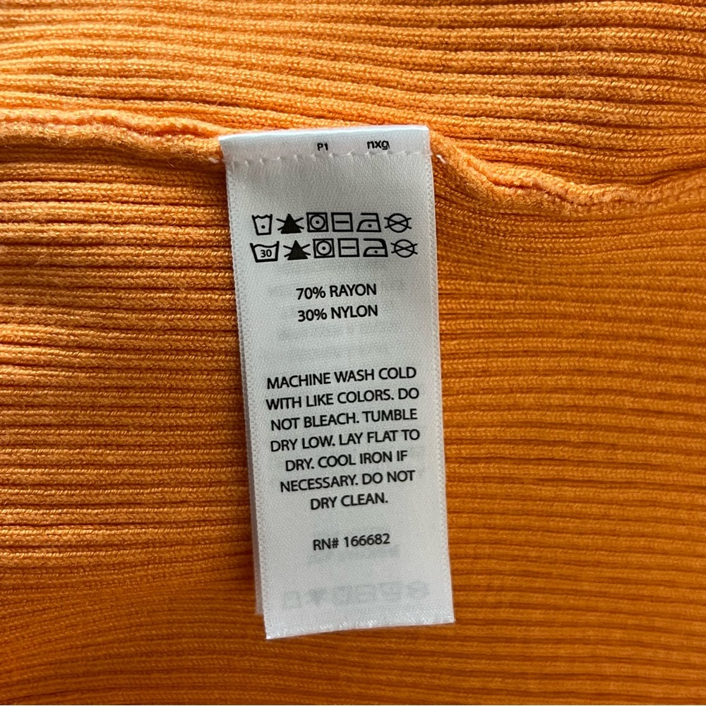 Caroline Constas Ribbed Knit Orange Crochet Polo Collar Midi Dress Medium - Picture 6 of 6